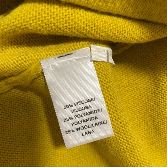 LOFT Mustard Yellow Knit Sweater Size Large Long Sleeves Wool Blend - Picture 7 of 8